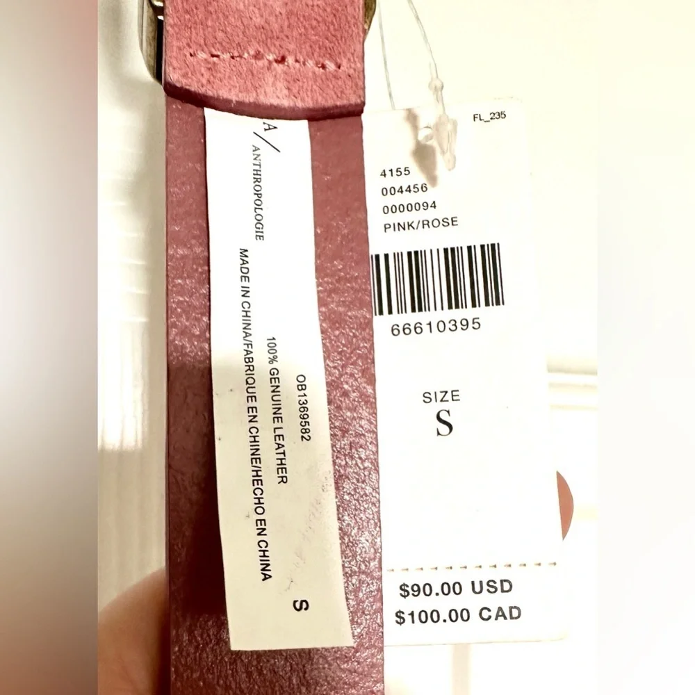 NWT Linea Pelle Suede Western Belt Pink Antique Coin Studded Rare Boho Luxe—S